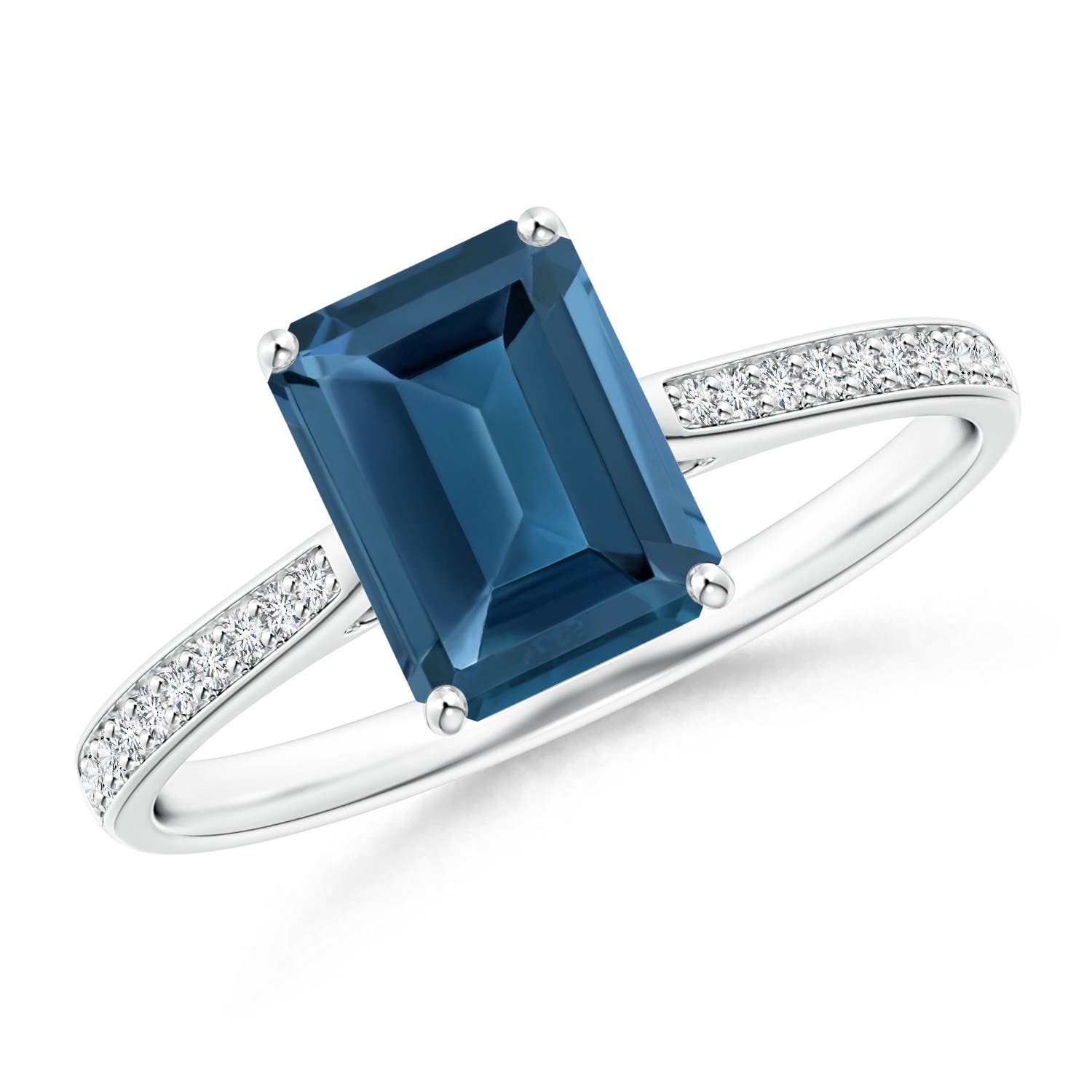 AA - London Blue Topaz / 2.05 CT / 14 KT White Gold