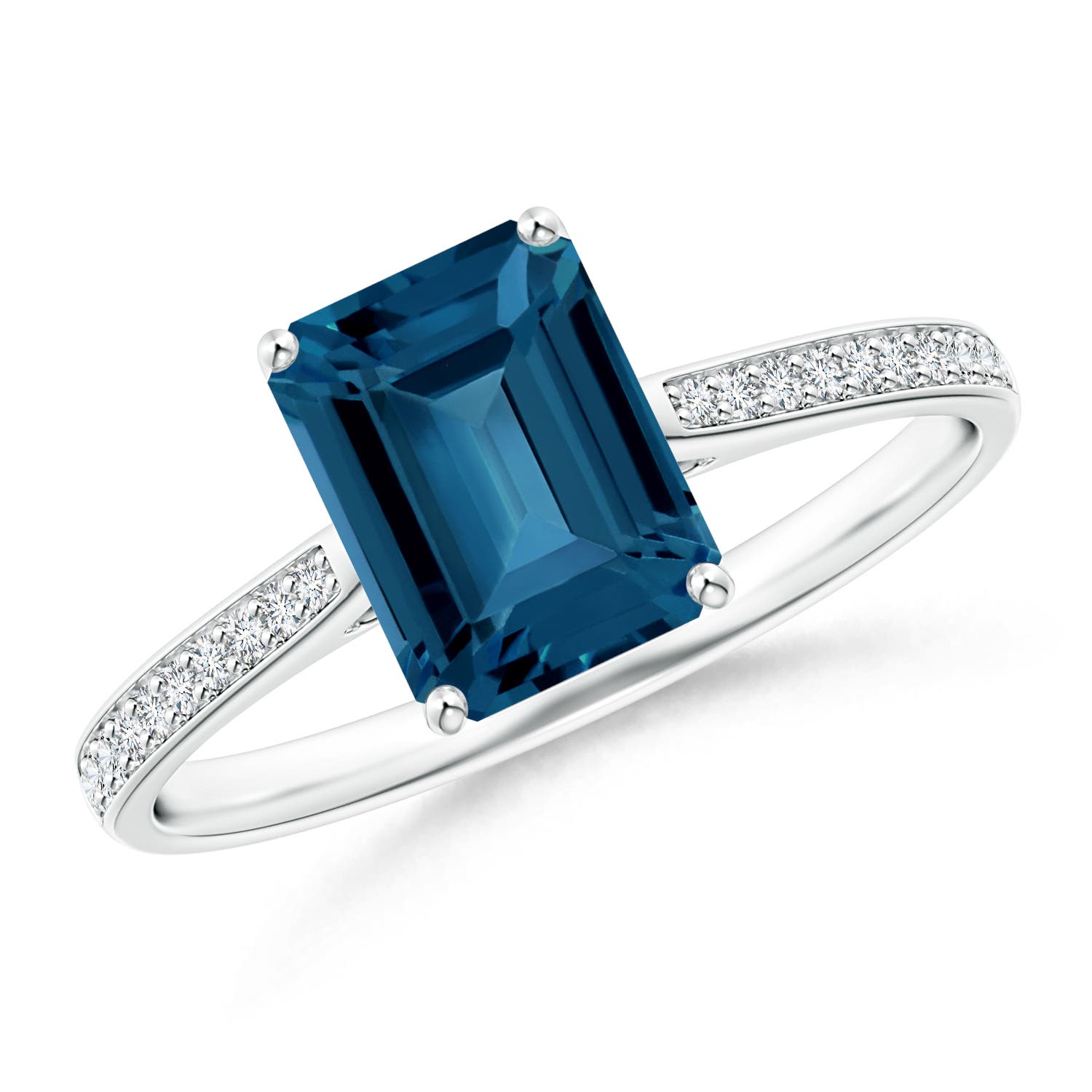 AAA - London Blue Topaz / 2.05 CT / 14 KT White Gold