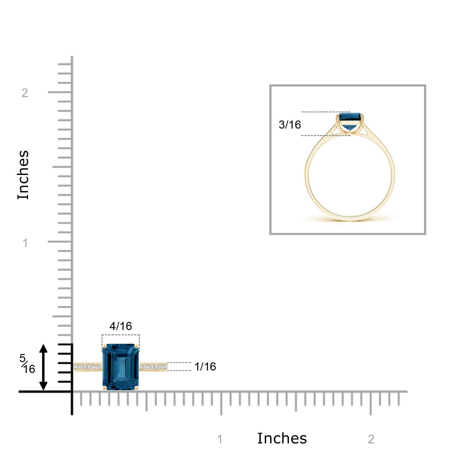 AAA - London Blue Topaz / 2.05 CT / 14 KT Yellow Gold