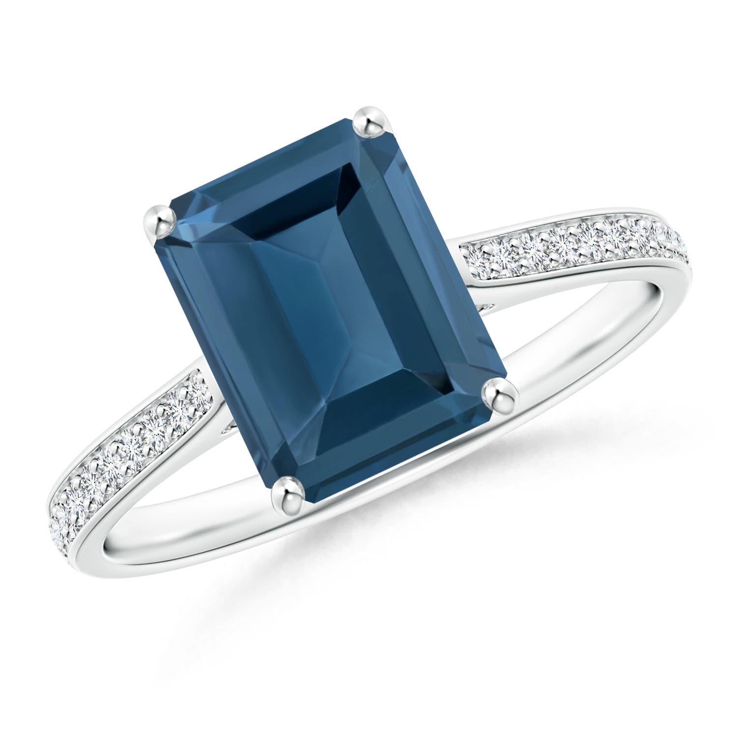 A - London Blue Topaz / 2.87 CT / 14 KT White Gold