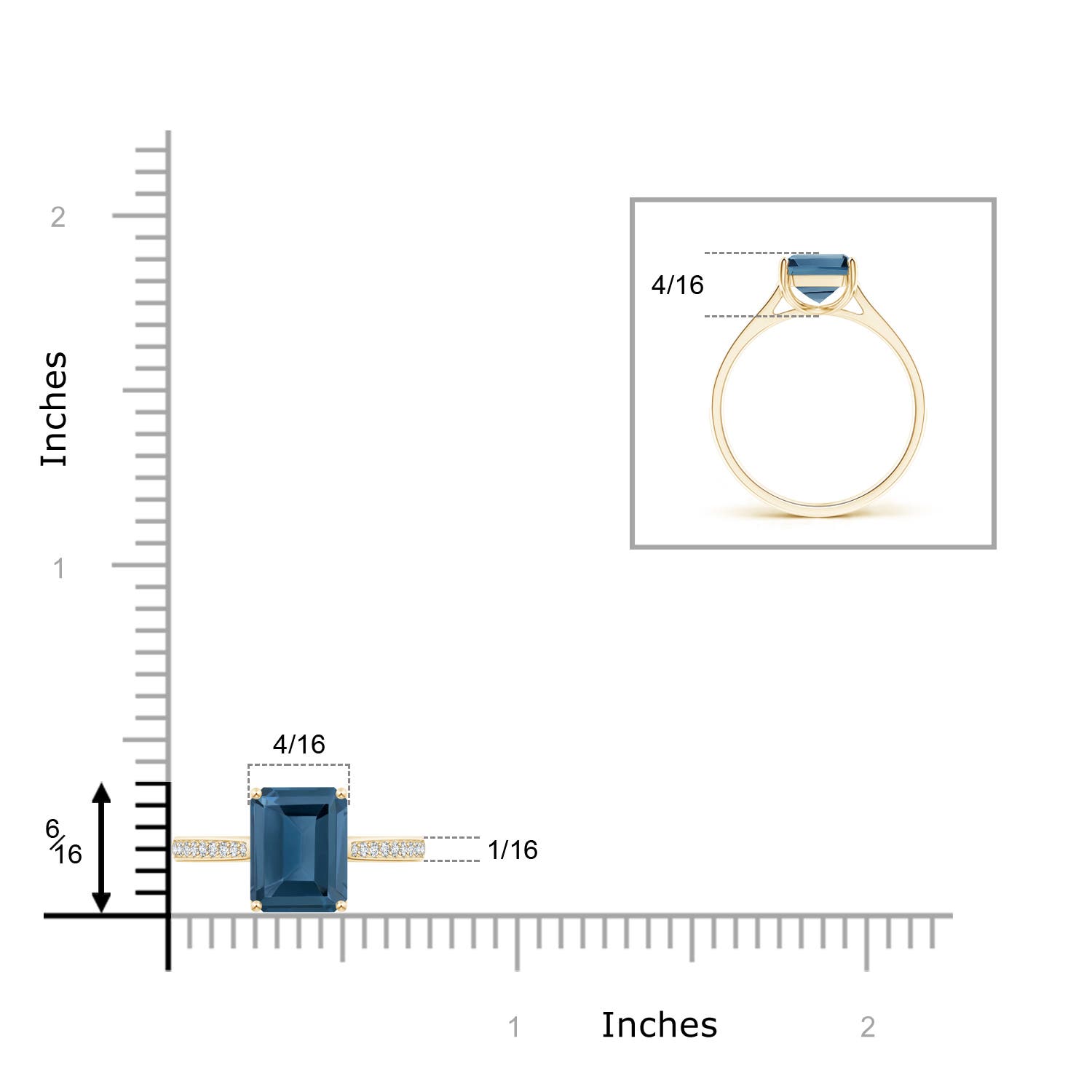 A - London Blue Topaz / 2.87 CT / 14 KT Yellow Gold