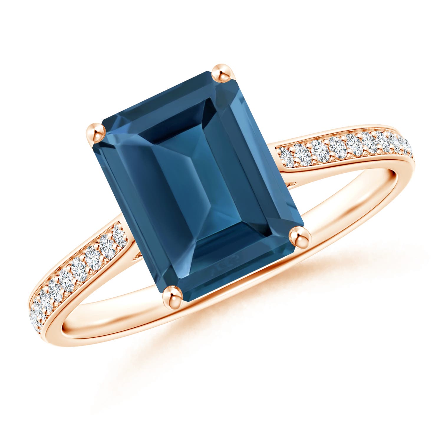 AA - London Blue Topaz / 2.87 CT / 14 KT Rose Gold