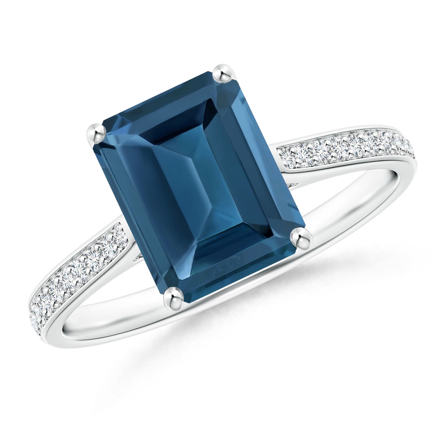 AA - London Blue Topaz / 2.87 CT / 14 KT White Gold