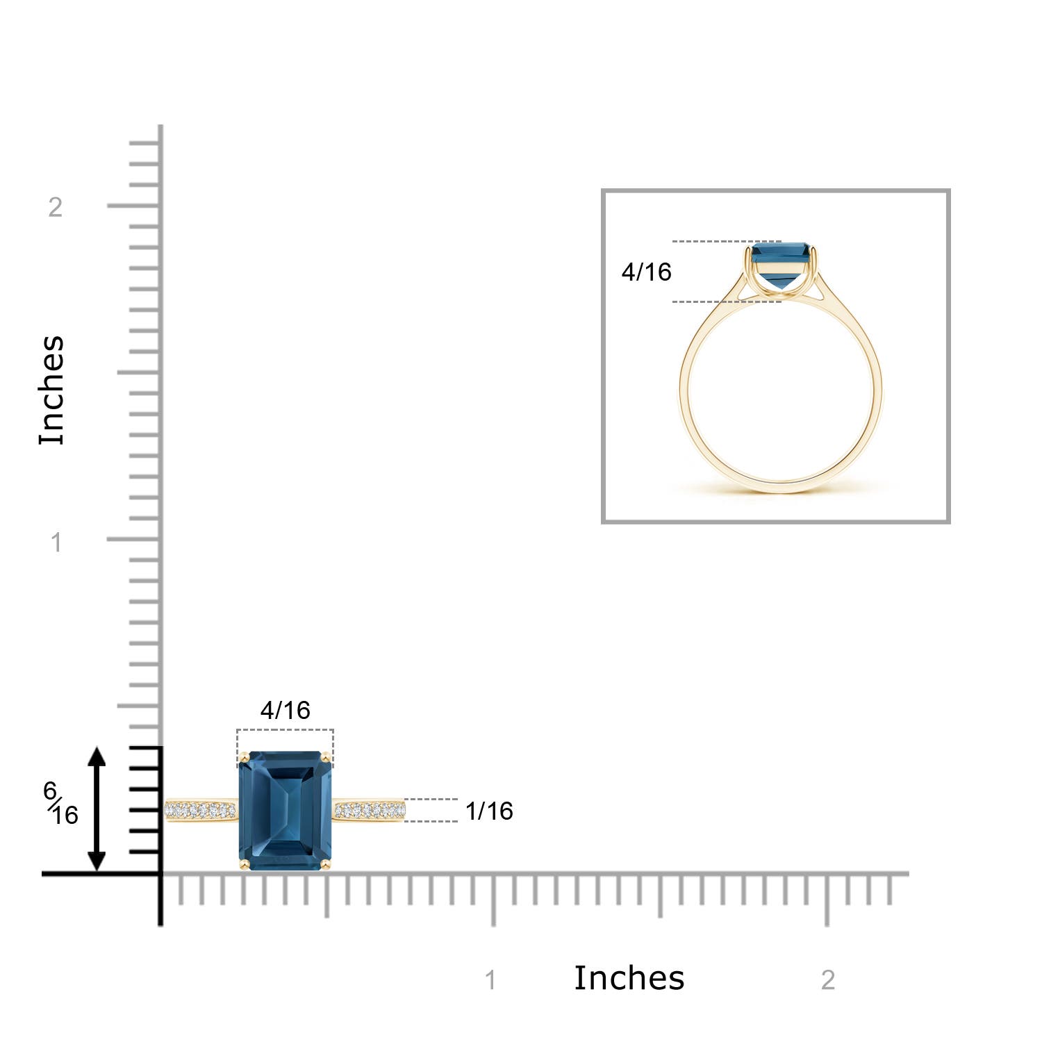 AA - London Blue Topaz / 2.87 CT / 14 KT Yellow Gold