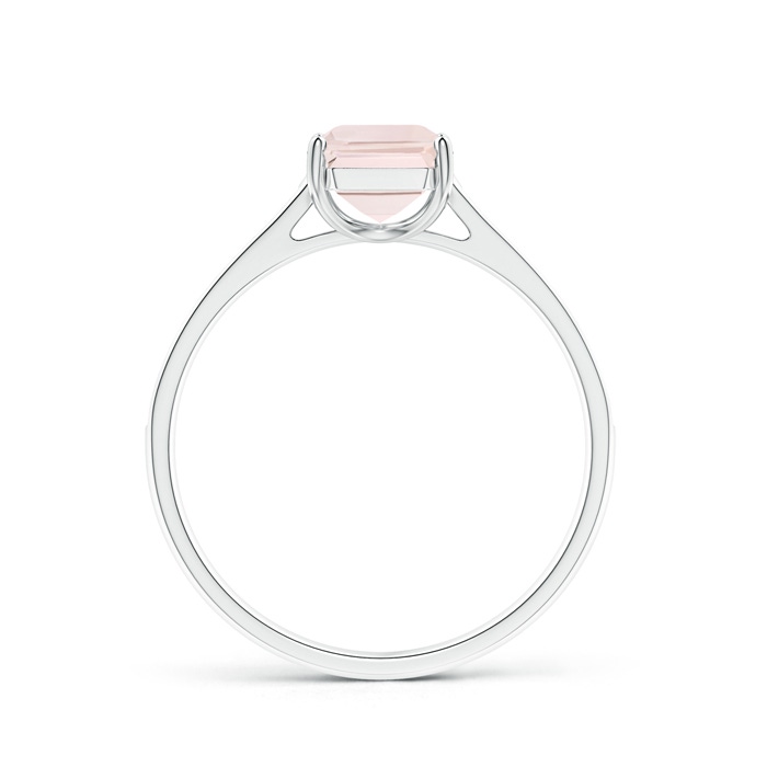 8x6mm A Emerald-Cut Morganite Cocktail Ring with Diamond Accents in P950 Platinum side-1