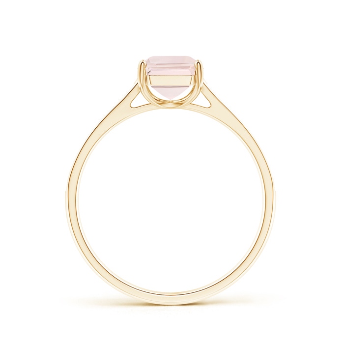 8x6mm A Emerald-Cut Morganite Cocktail Ring with Diamond Accents in Yellow Gold side-1