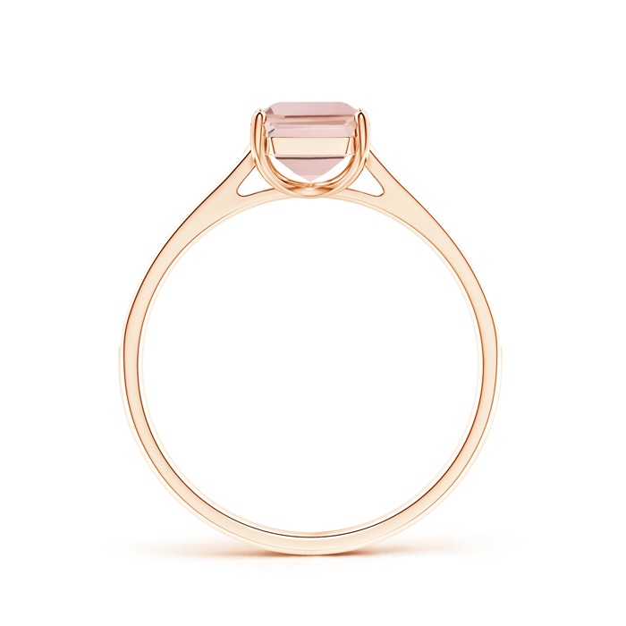 8x6mm AAA Emerald-Cut Morganite Cocktail Ring with Diamond Accents in 10K Rose Gold product image