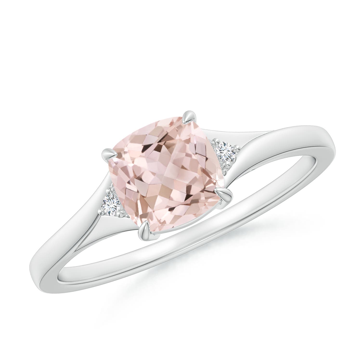 A - Morganite / 0.77 CT / 14 KT White Gold