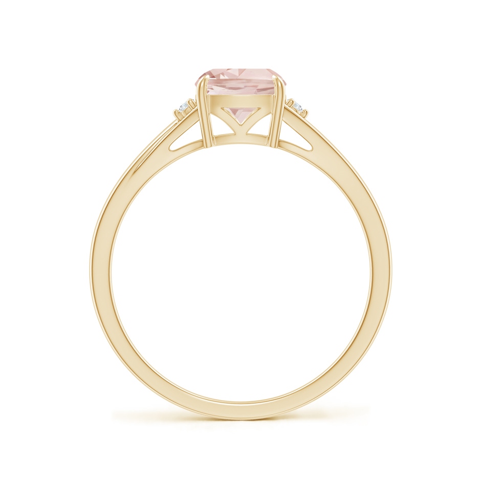 6mm A Split Shank Cushion Morganite Solitaire Ring in Yellow Gold side-1