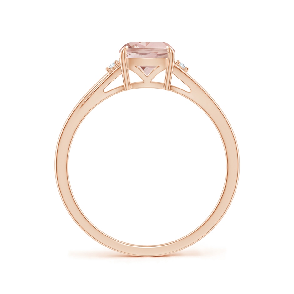 6mm AA Split Shank Cushion Morganite Solitaire Ring in 9K Rose Gold side-1
