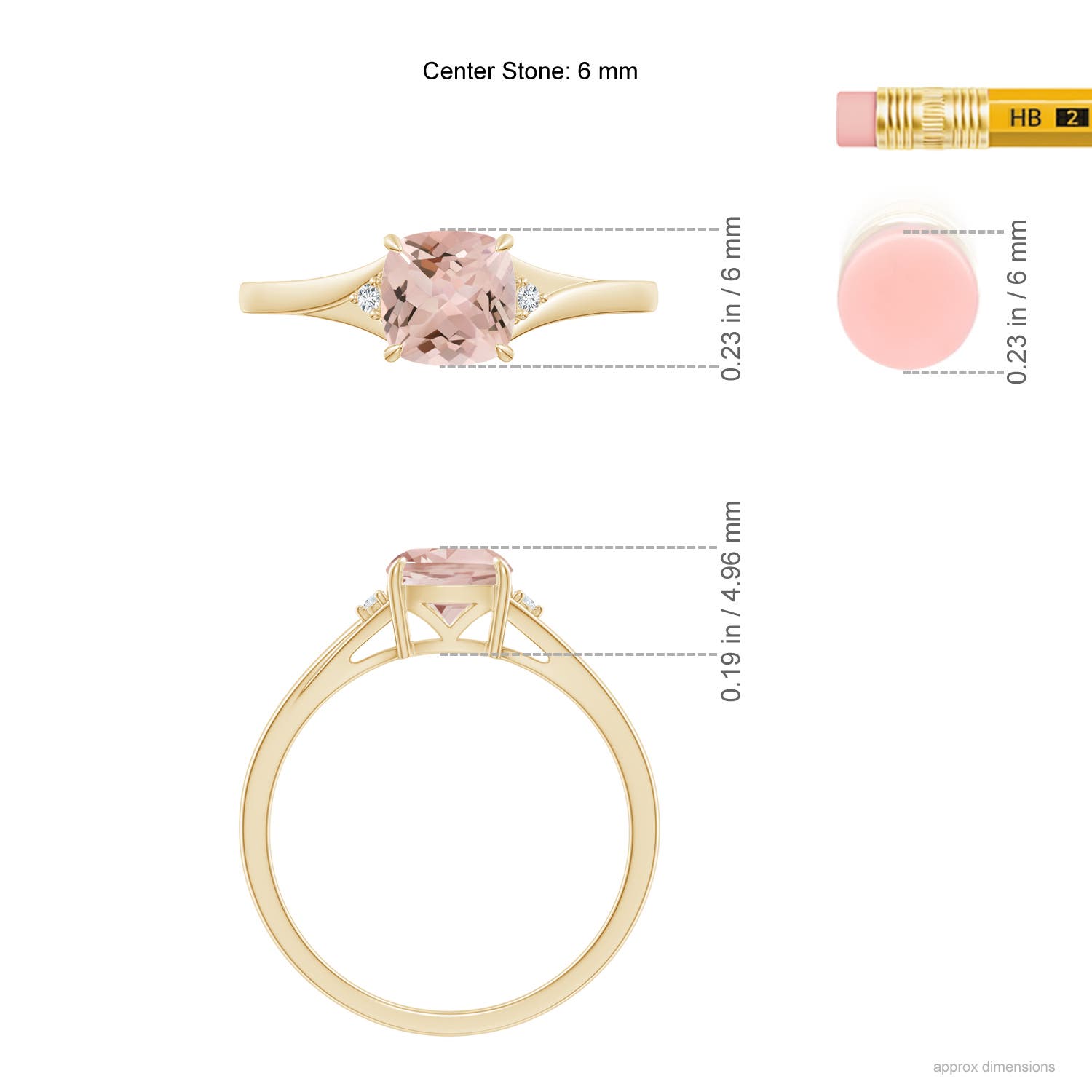 AA - Morganite / 0.77 CT / 14 KT Yellow Gold