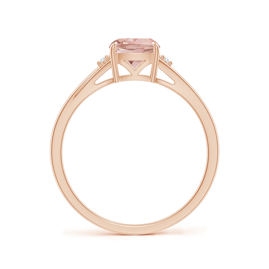 6mm AAA Split Shank Cushion Morganite Solitaire Ring in 9K Rose Gold side-1