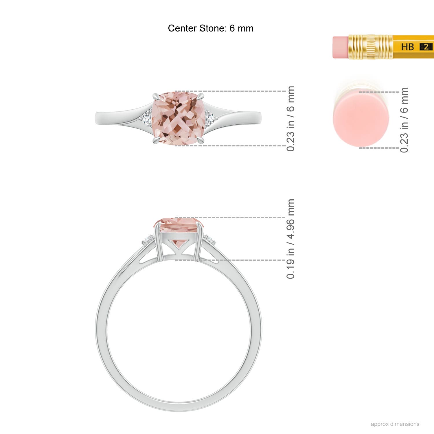 AAA - Morganite / 0.77 CT / 14 KT White Gold