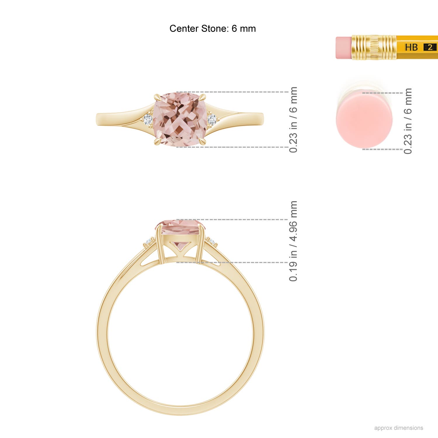 AAA - Morganite / 0.77 CT / 14 KT Yellow Gold