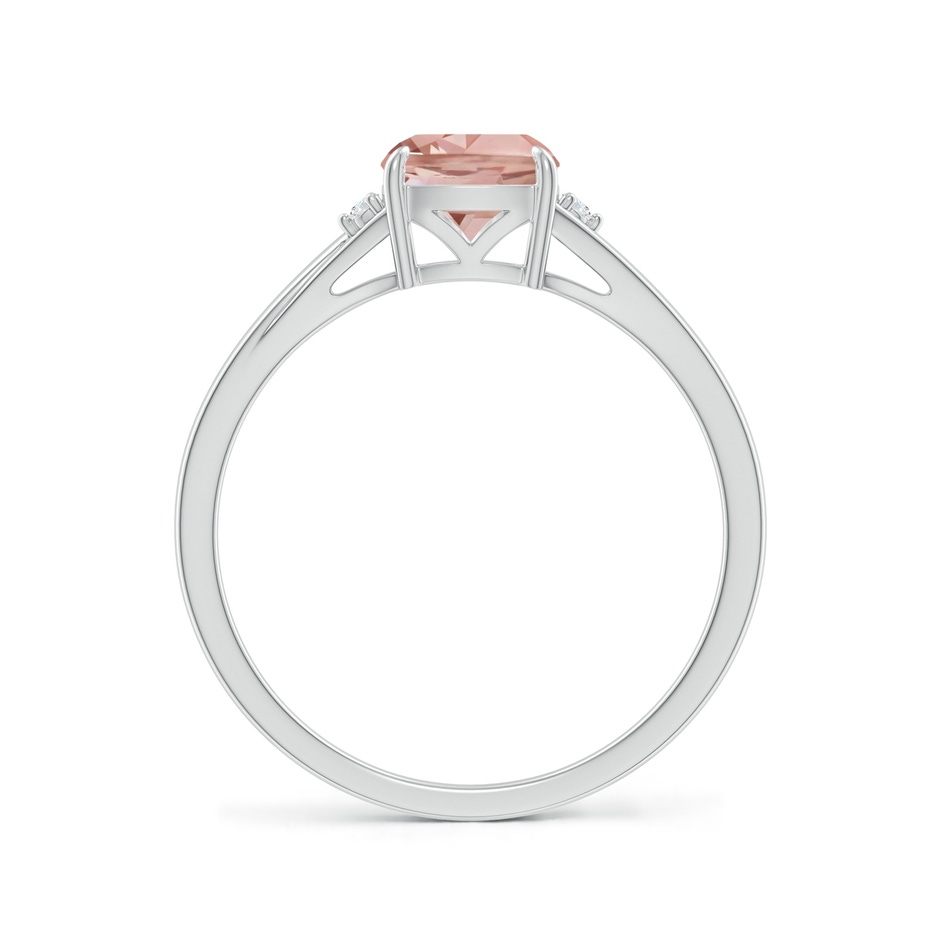 6mm AAAA Split Shank Cushion Morganite Solitaire Ring in P950 Platinum side-1