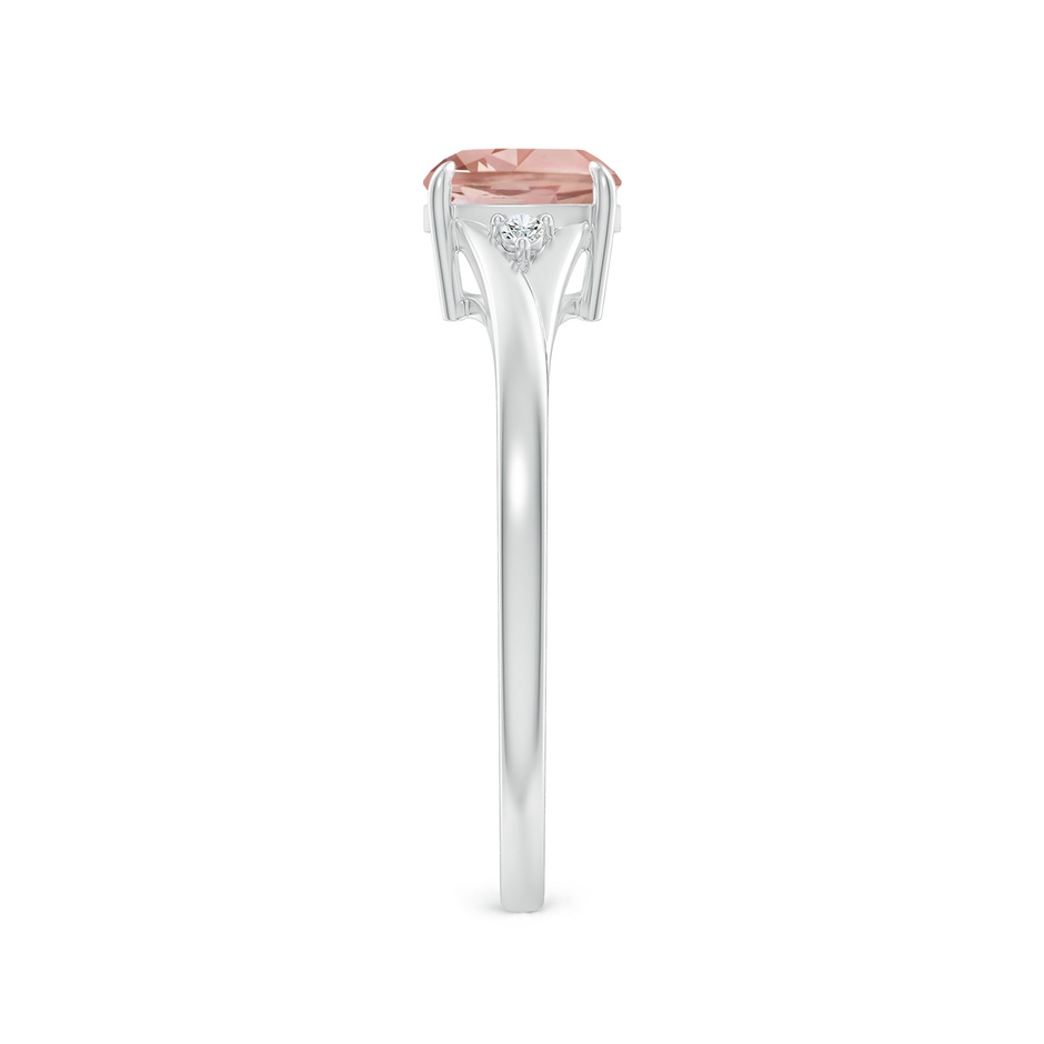 6mm AAAA Split Shank Cushion Morganite Solitaire Ring in P950 Platinum side-2