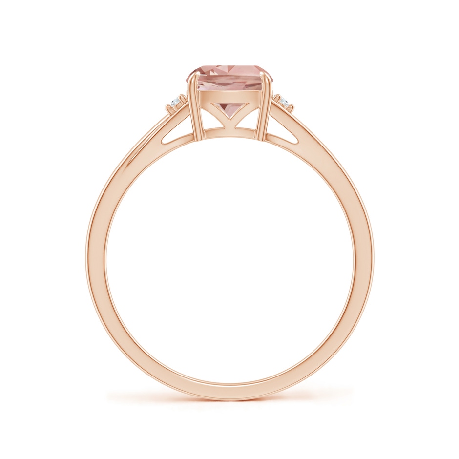 6mm AAAA Split Shank Cushion Morganite Solitaire Ring in Rose Gold side-1