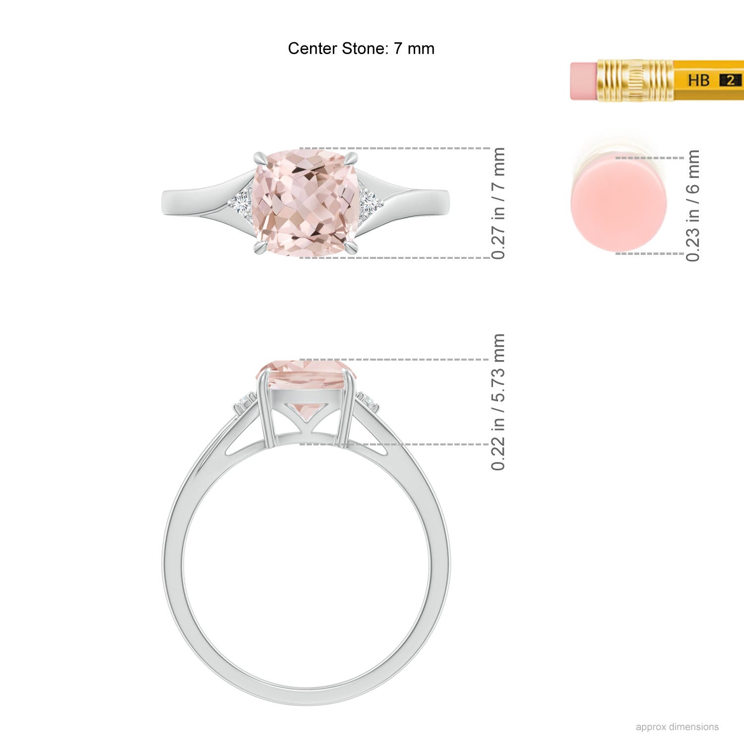 A - Morganite / 1.23 CT / 14 KT White Gold