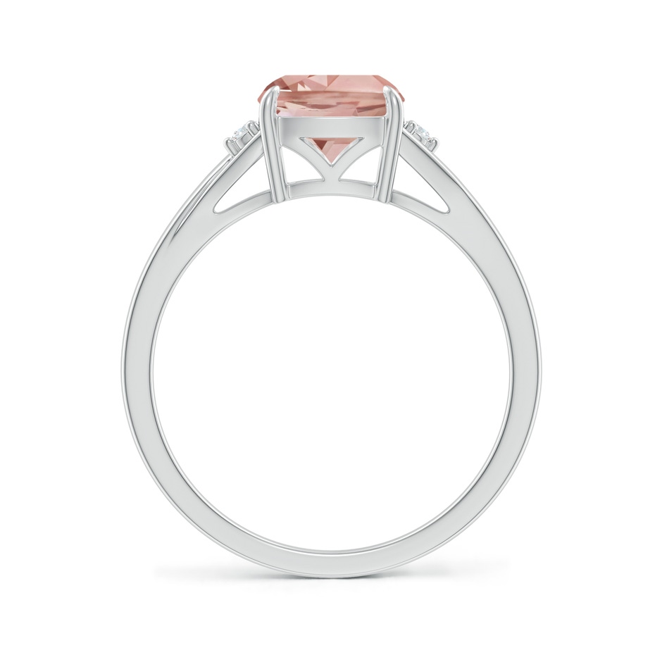 7mm AAAA Split Shank Cushion Morganite Solitaire Ring in P950 Platinum side-1