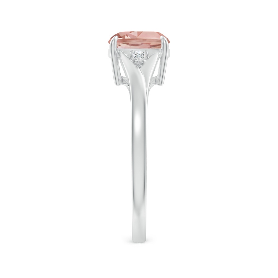 7mm AAAA Split Shank Cushion Morganite Solitaire Ring in P950 Platinum side-2