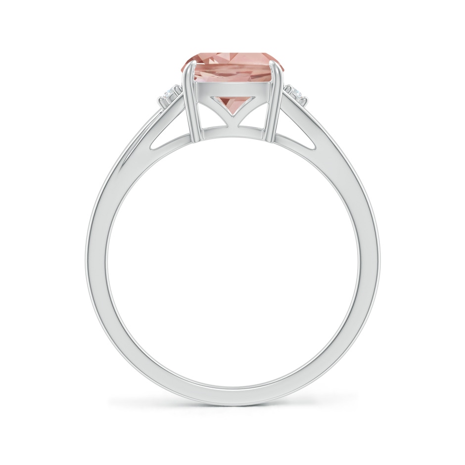 7mm AAAA Split Shank Cushion Morganite Solitaire Ring in White Gold side-1