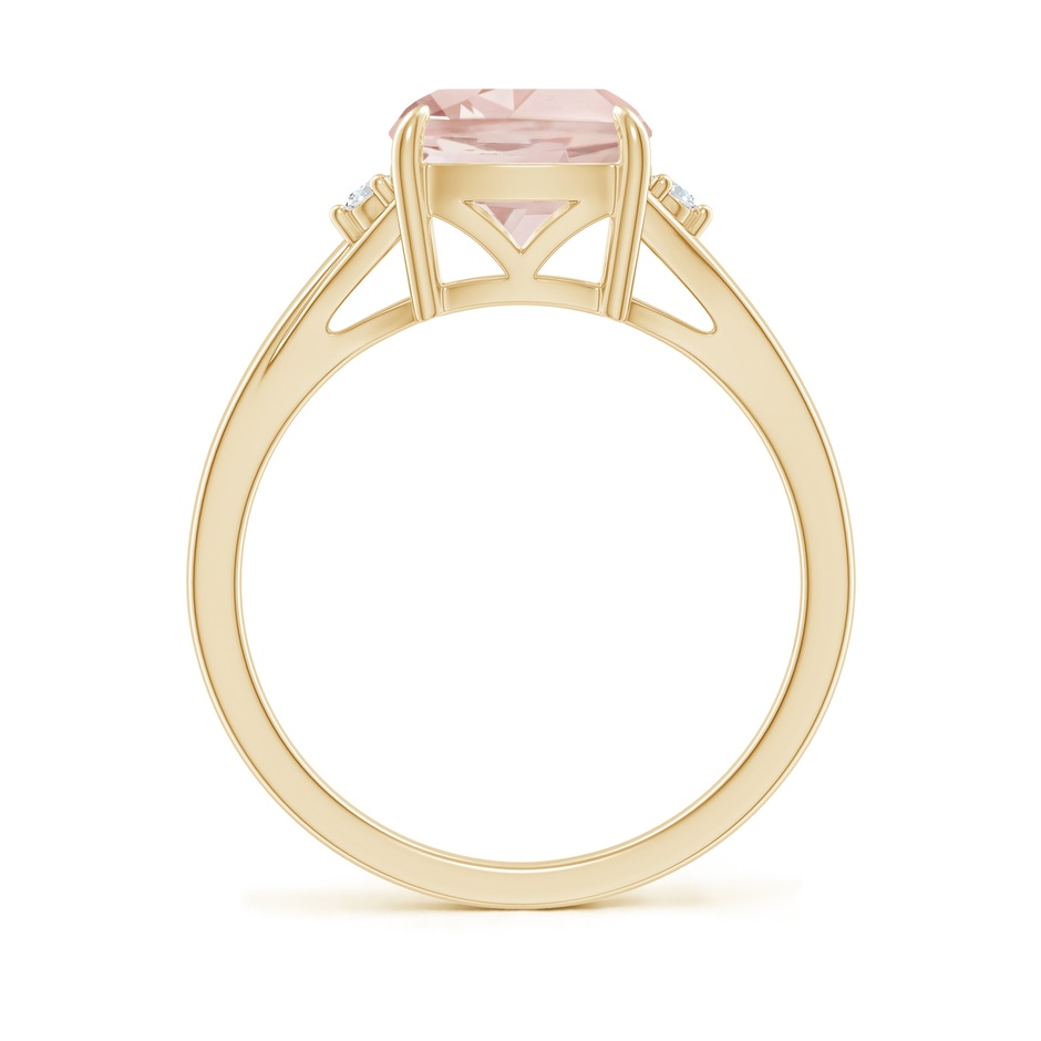 8mm A Split Shank Cushion Morganite Solitaire Ring in Yellow Gold side-1
