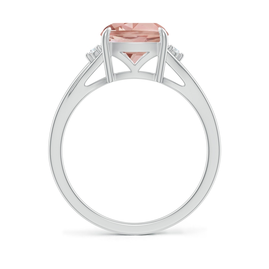 8mm AAAA Split Shank Cushion Morganite Solitaire Ring in P950 Platinum side-1