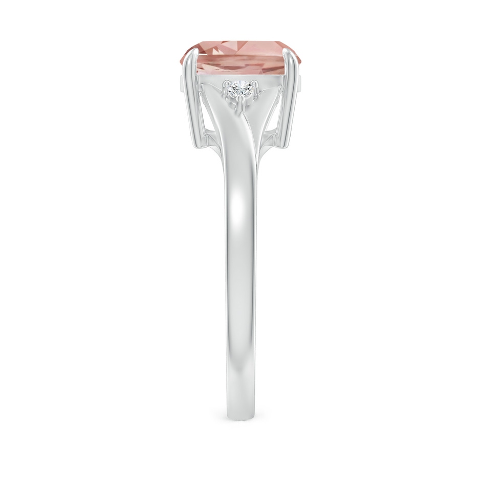 8mm AAAA Split Shank Cushion Morganite Solitaire Ring in P950 Platinum side-2