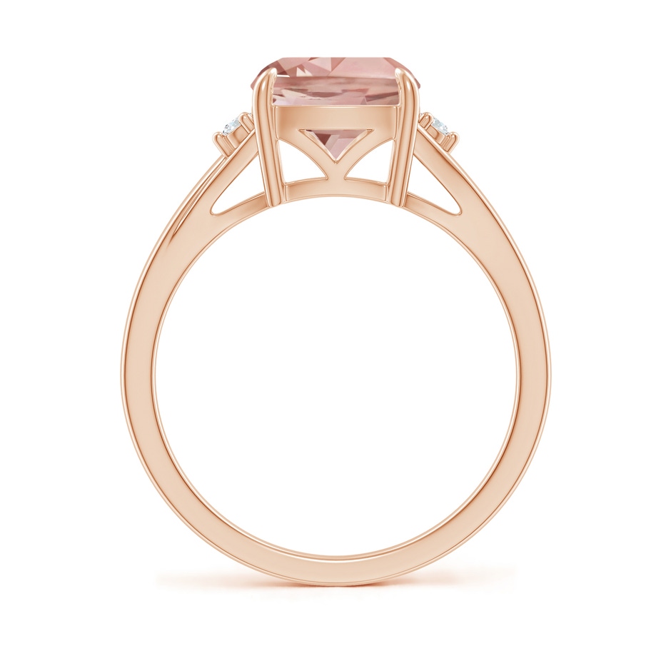 8mm AAAA Split Shank Cushion Morganite Solitaire Ring in Rose Gold side-1