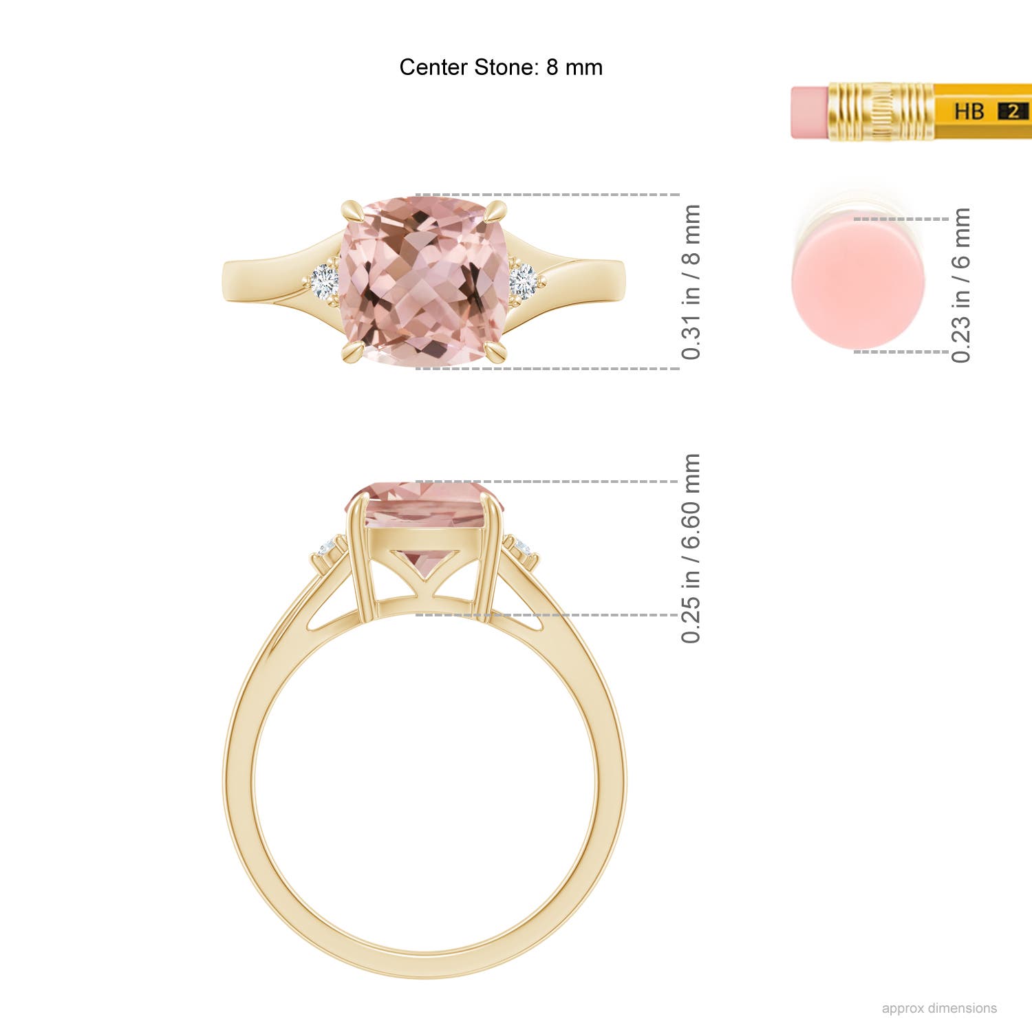 AAAA - Morganite / 1.84 CT / 14 KT Yellow Gold