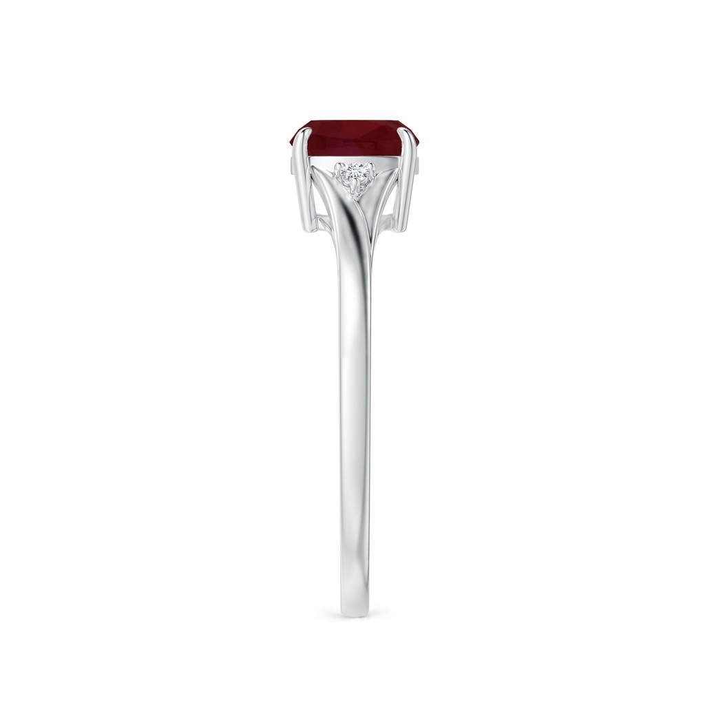 5.16x5.11x3.32mm A Split Shank Cushion Ruby Solitaire Ring in White Gold Side 399