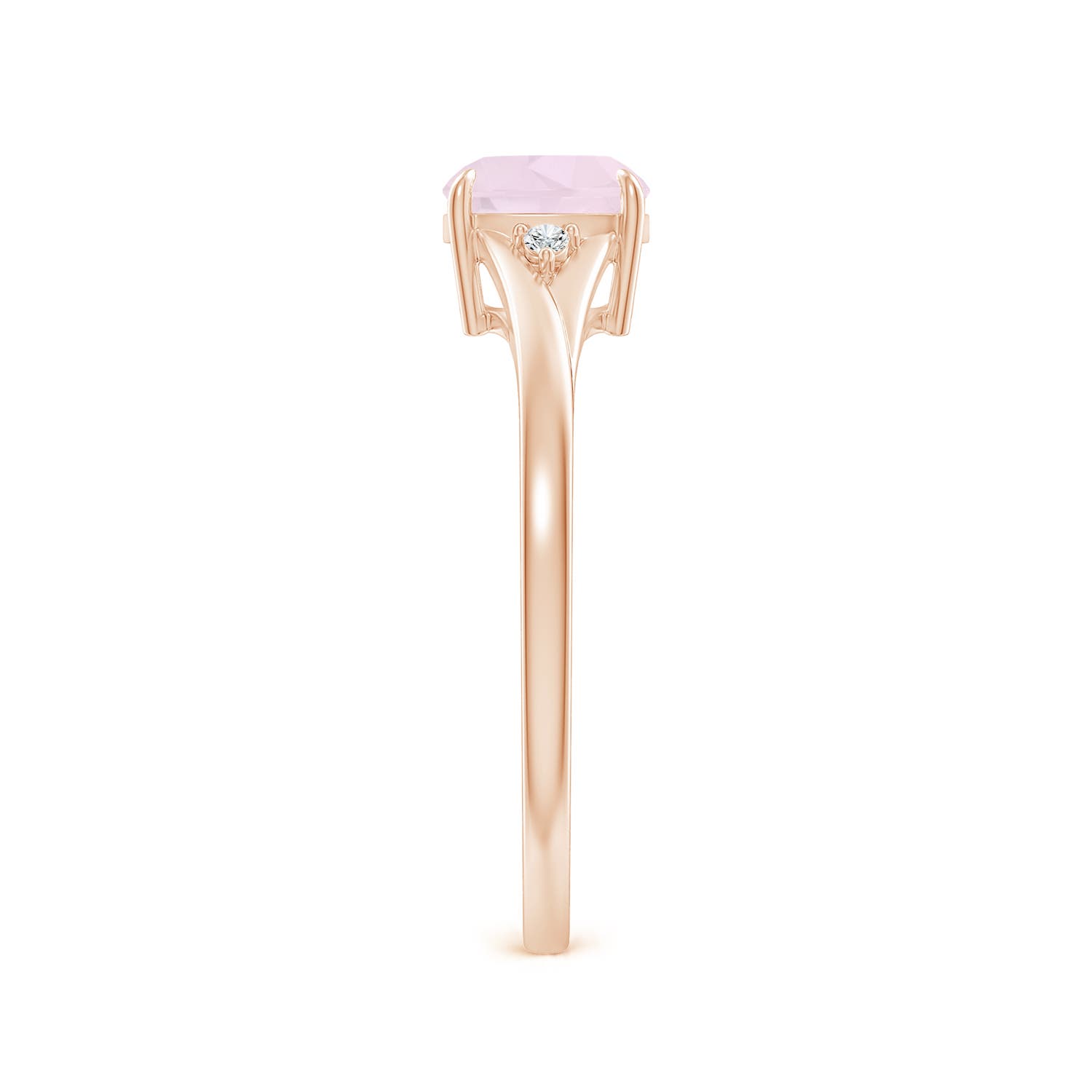 A - Rose Quartz / 0.77 CT / 14 KT Rose Gold