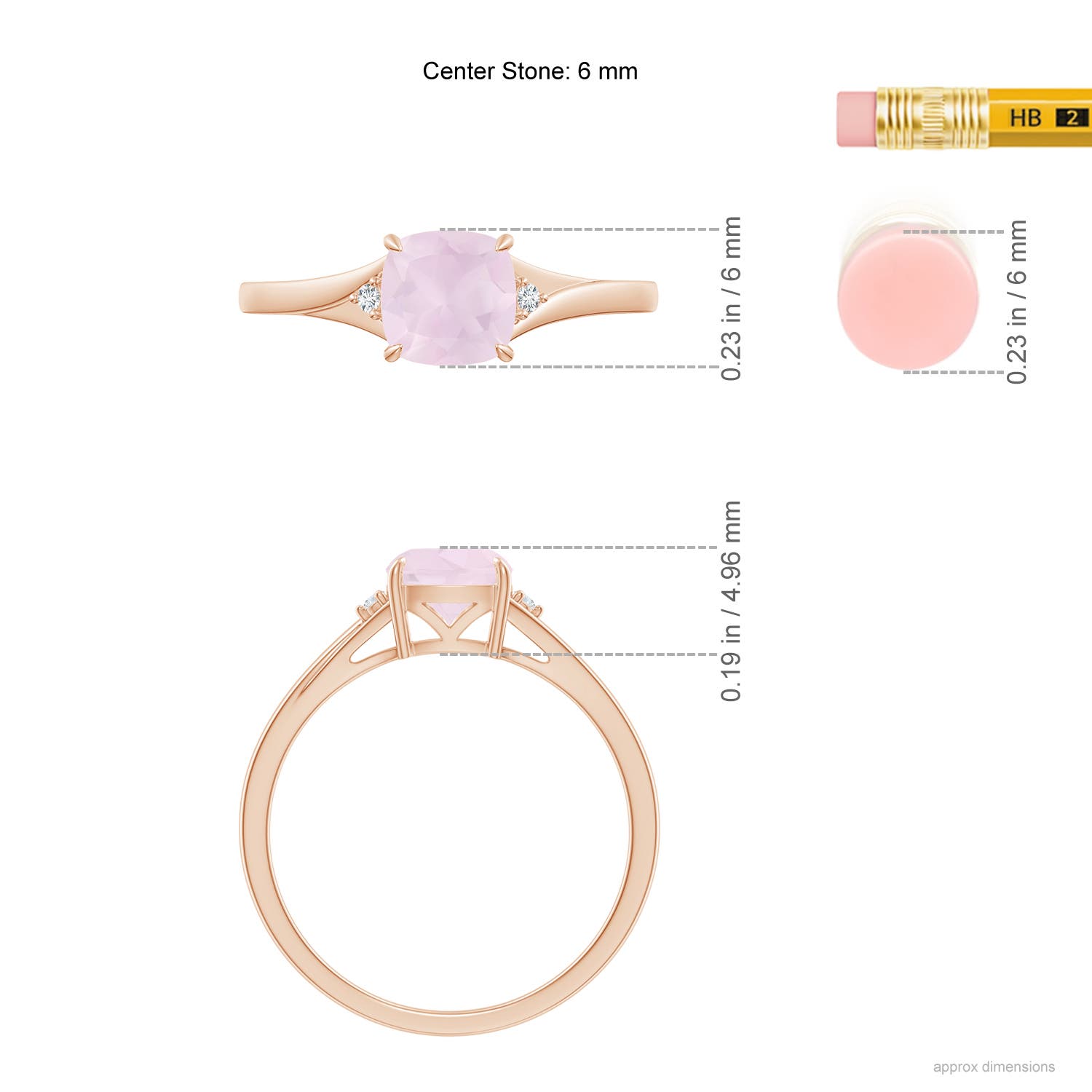 A - Rose Quartz / 0.77 CT / 14 KT Rose Gold