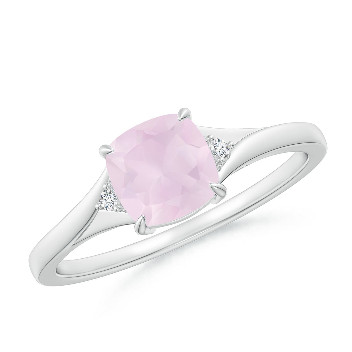 A - Rose Quartz / 0.77 CT / 14 KT White Gold