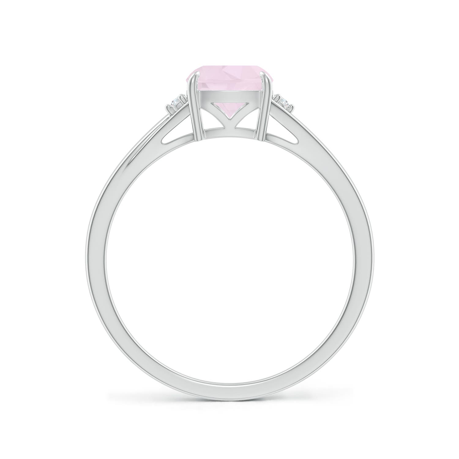 A - Rose Quartz / 0.77 CT / 14 KT White Gold