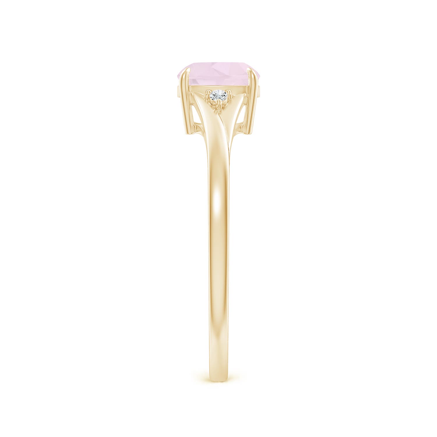 A - Rose Quartz / 0.77 CT / 14 KT Yellow Gold