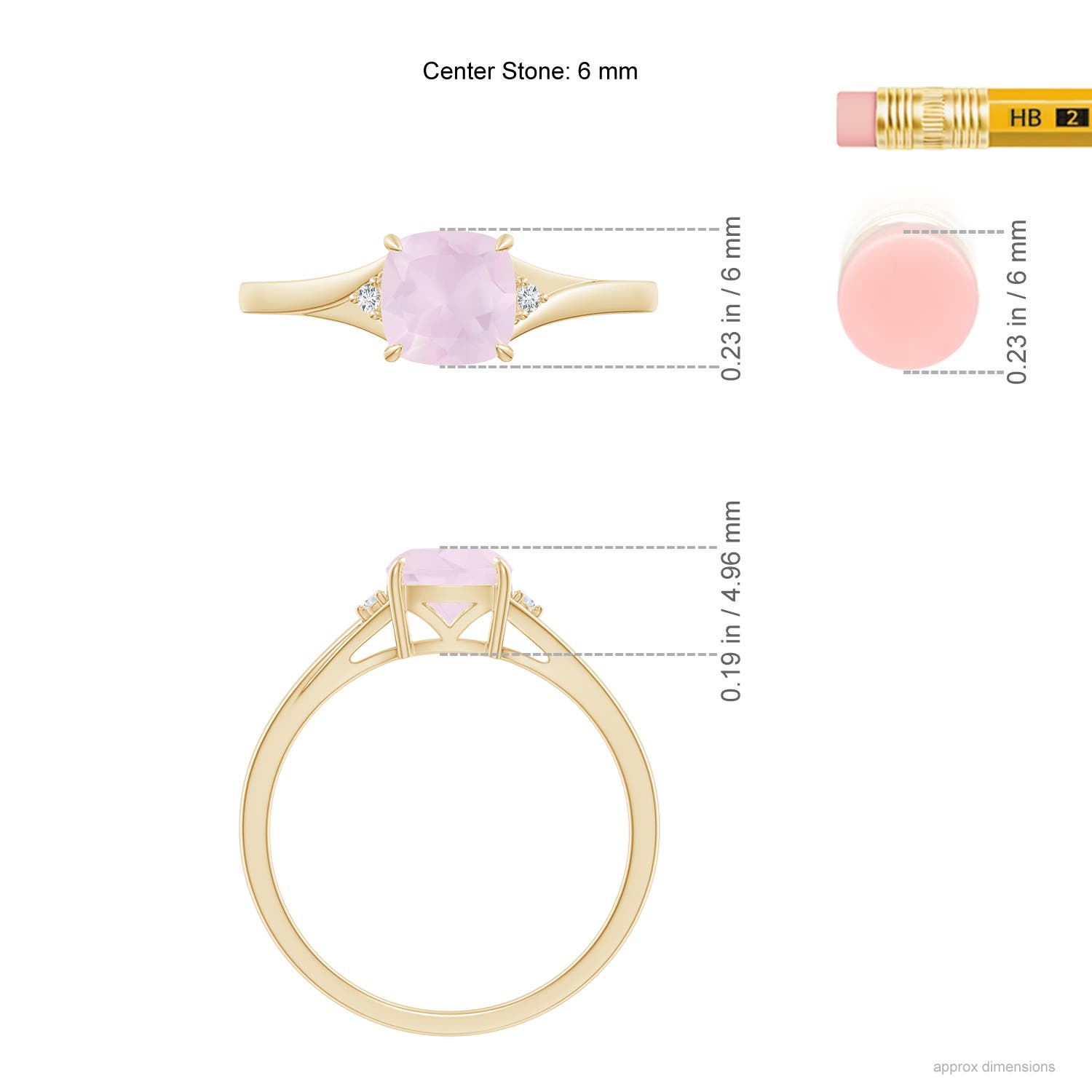 A - Rose Quartz / 0.77 CT / 14 KT Yellow Gold