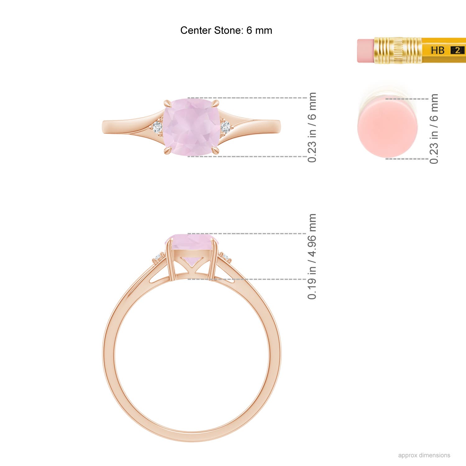 AA - Rose Quartz / 0.77 CT / 14 KT Rose Gold