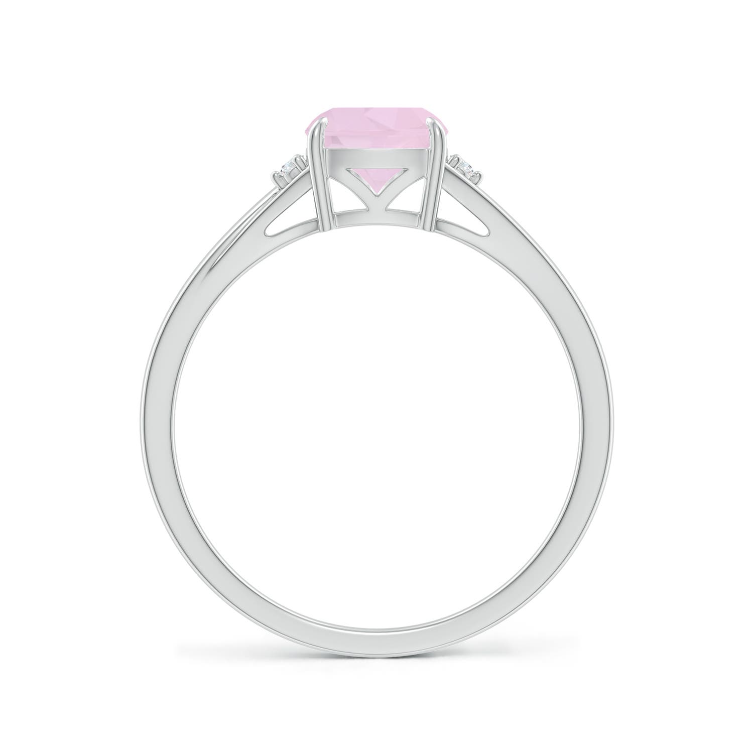 AA - Rose Quartz / 0.77 CT / 14 KT White Gold