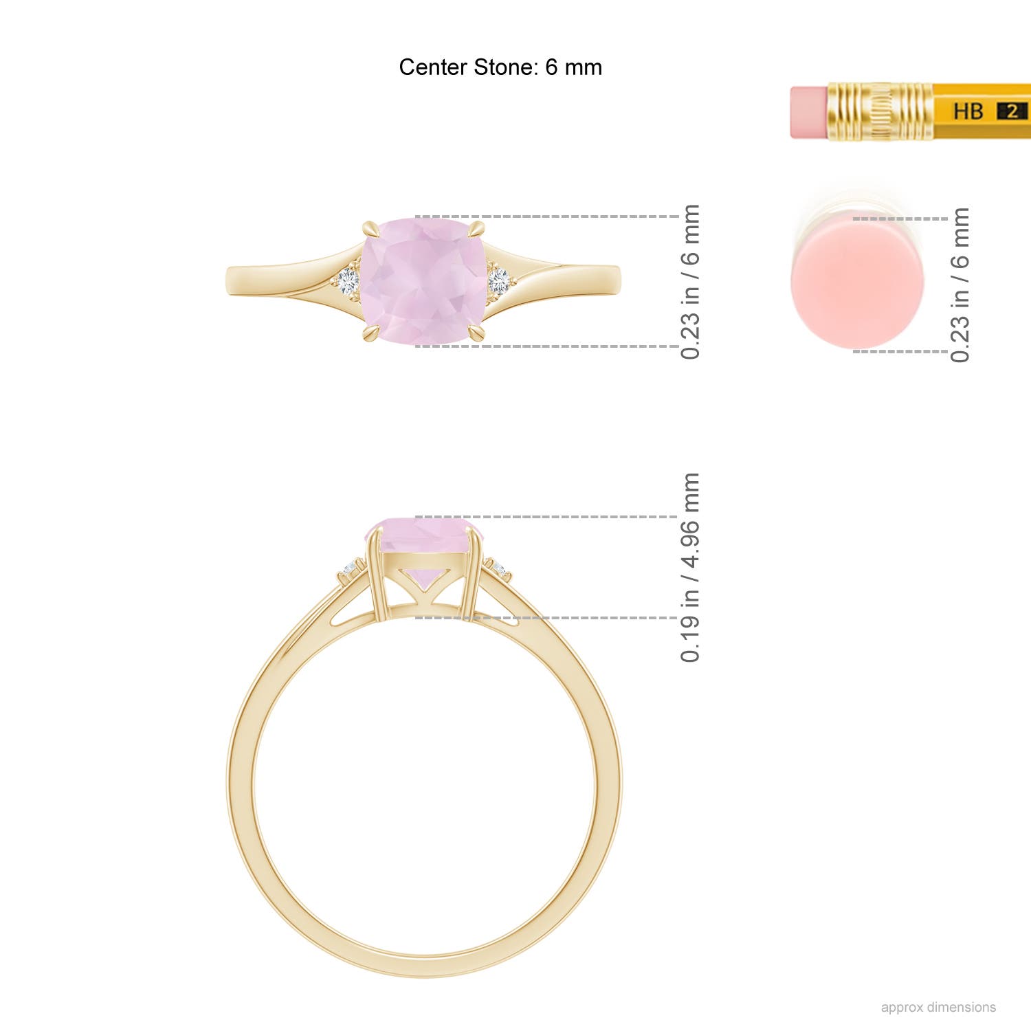 AA - Rose Quartz / 0.77 CT / 14 KT Yellow Gold