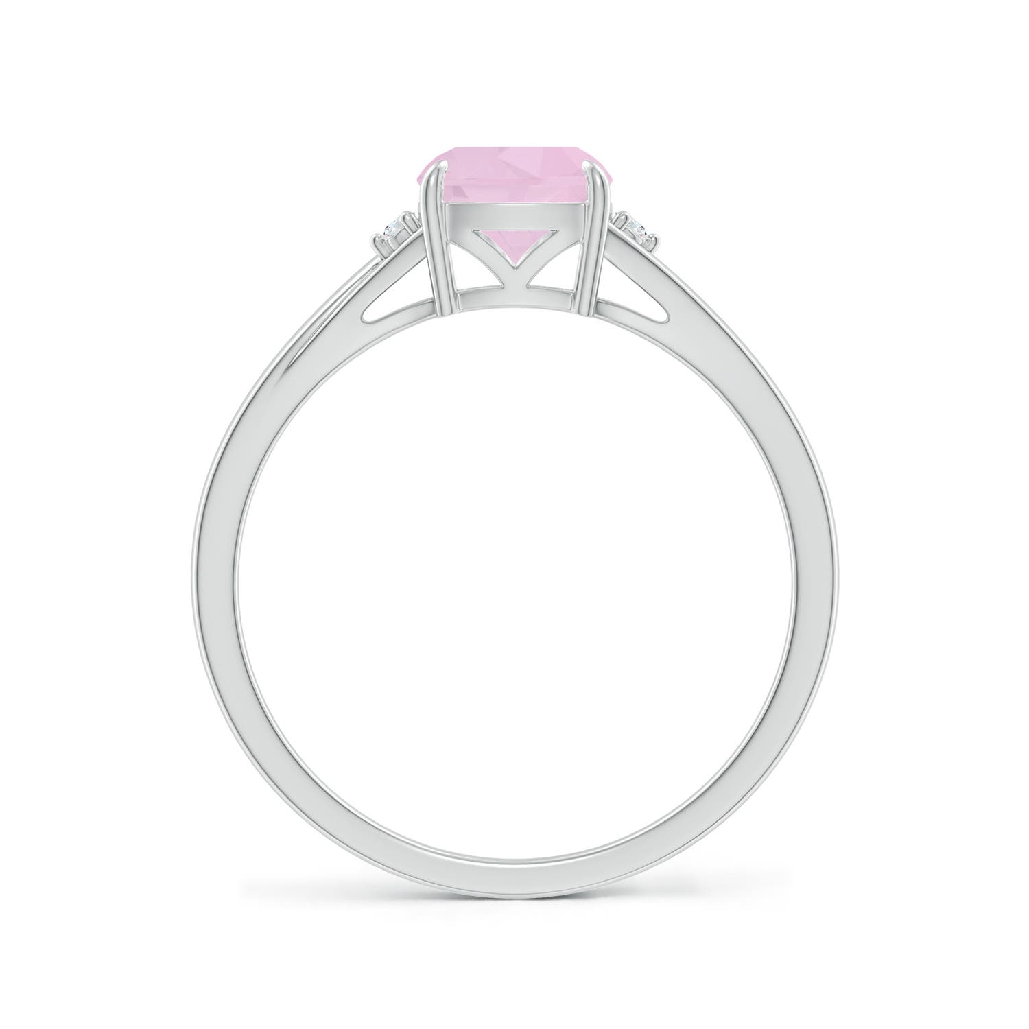 AAA - Rose Quartz / 0.77 CT / 14 KT White Gold