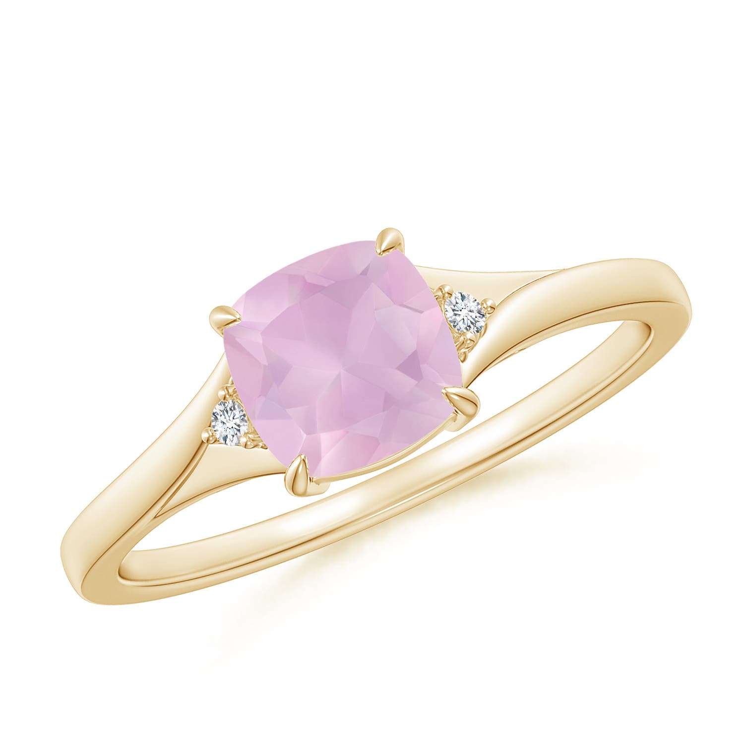 AAAA - Rose Quartz / 0.77 CT / 14 KT Yellow Gold