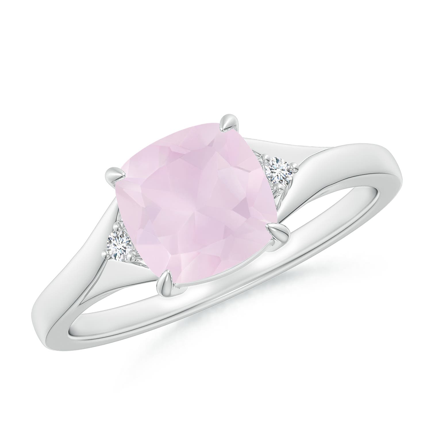 A - Rose Quartz / 1.53 CT / 14 KT White Gold