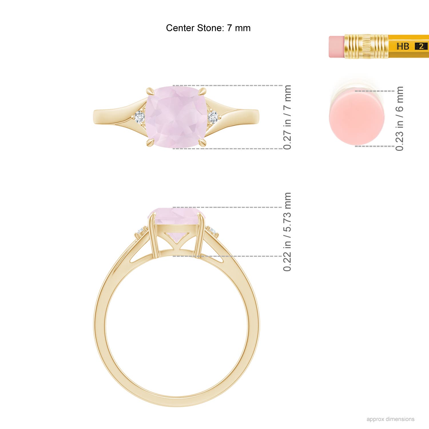 A - Rose Quartz / 1.53 CT / 14 KT Yellow Gold