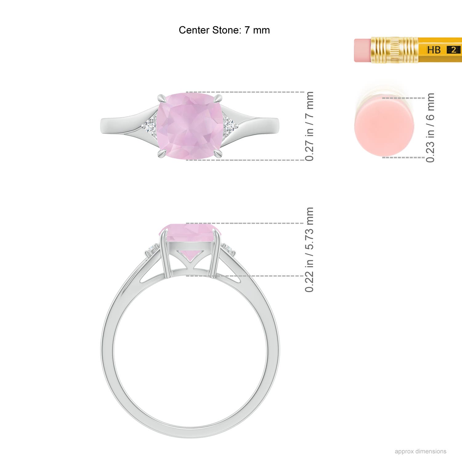 AAA - Rose Quartz / 1.53 CT / 14 KT White Gold