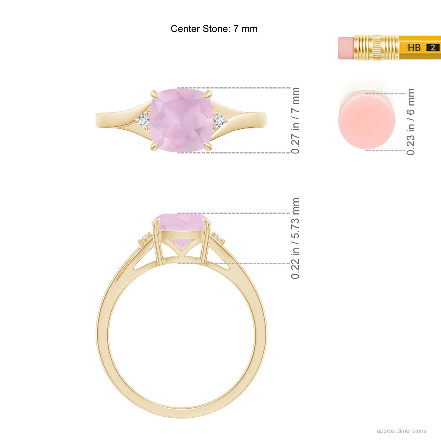 AAA - Rose Quartz / 1.53 CT / 14 KT Yellow Gold