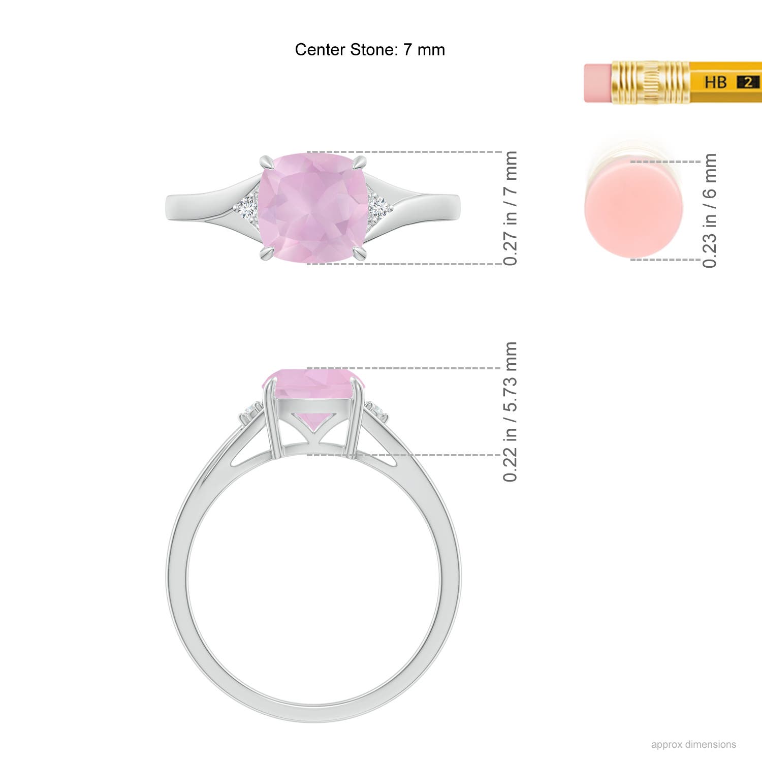 AAAA - Rose Quartz / 1.53 CT / 14 KT White Gold