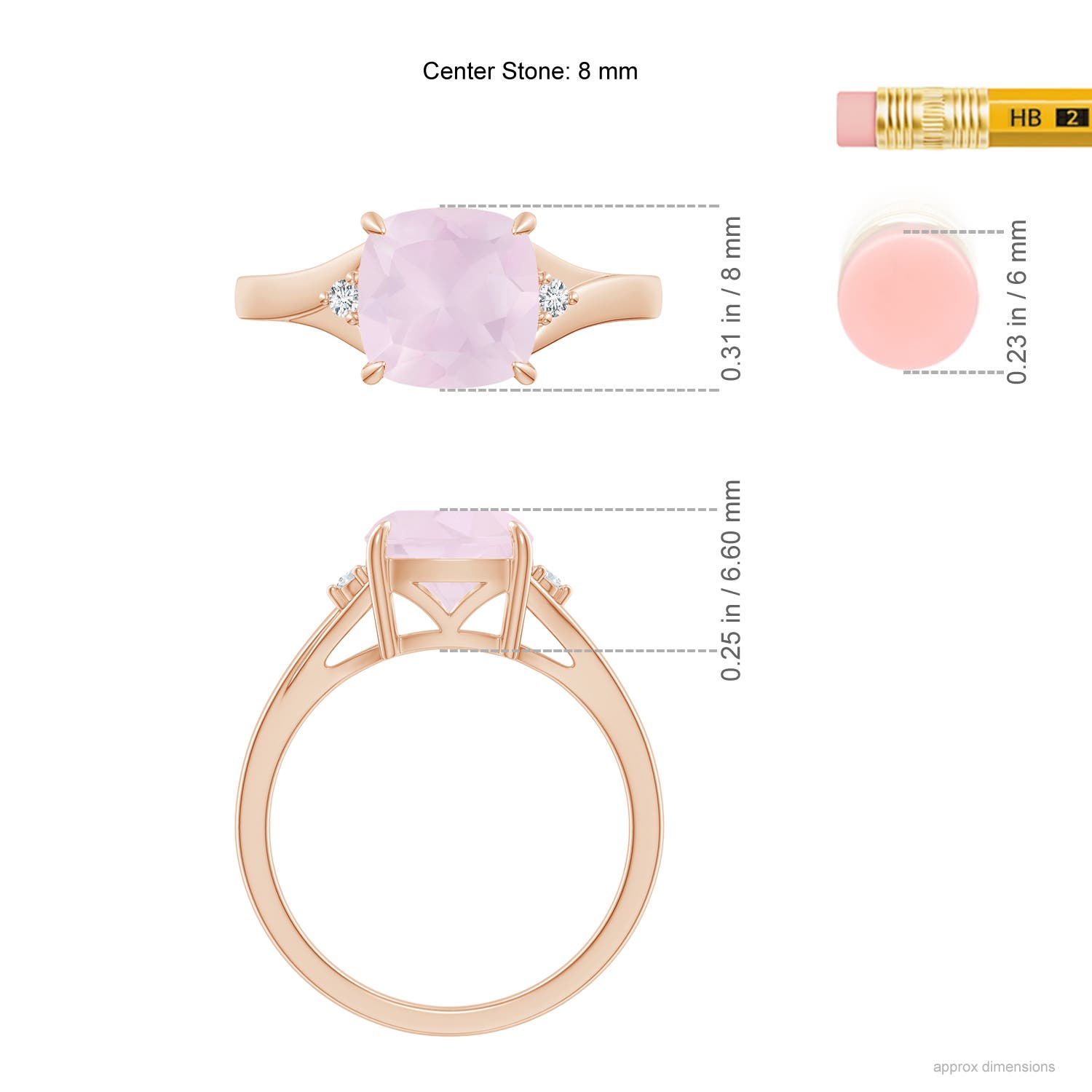 A - Rose Quartz / 1.94 CT / 14 KT Rose Gold