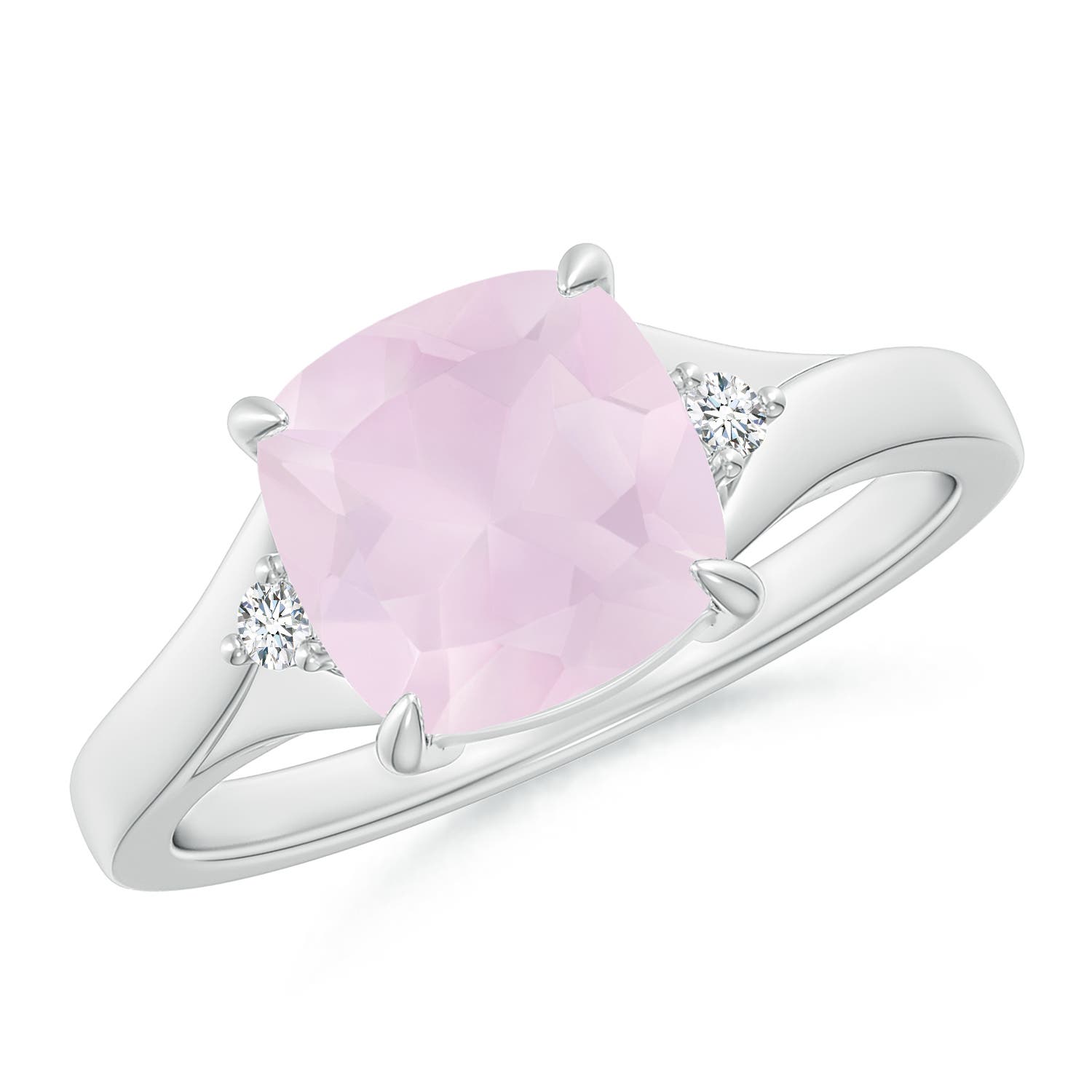 A - Rose Quartz / 1.94 CT / 14 KT White Gold