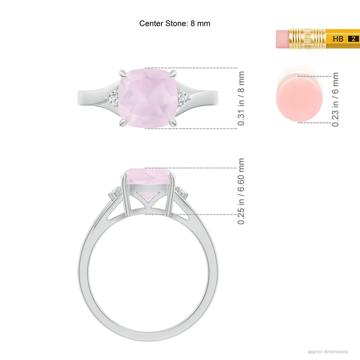 A - Rose Quartz / 1.94 CT / 14 KT White Gold